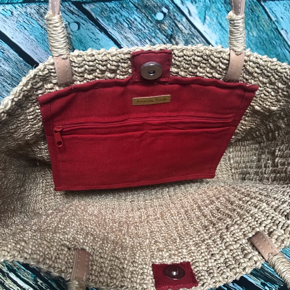 AMANDA SMITH SISAL BAG UNION JACK BOHO CHIC - Picture 2 of 4